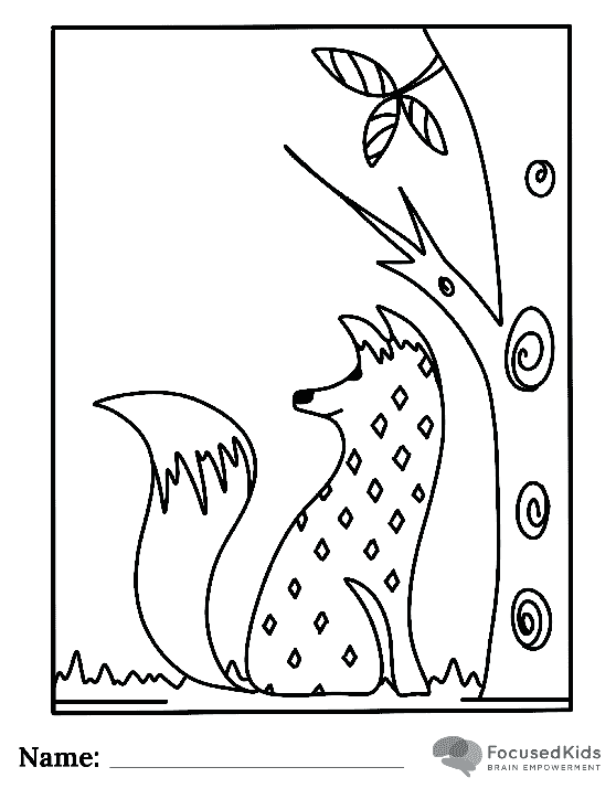 FocusedKids Coloring Page Download: Fox